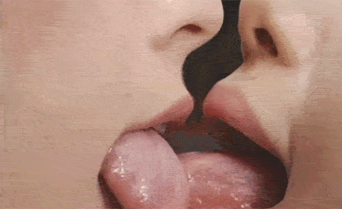 Long Tongue Lesbian Kiss Gif Cumception Close Up Girls Kissing
