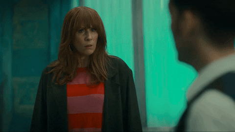 Donna Noble saying 'Brainbox,' David Tennant's Doctor saying 'Earth girl.' Then they run to each other and hug