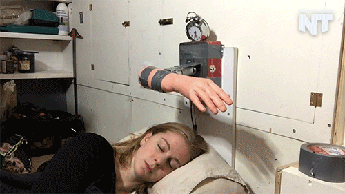 A violent alarm clock, which hits you to wake you up