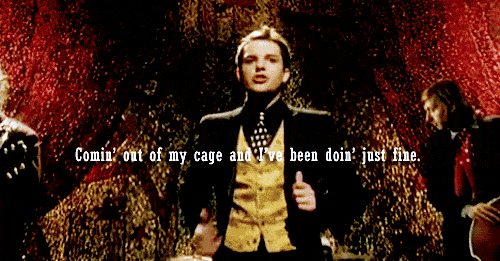 The Killers 'comin' out of my cage and I've been doin' just fine' gif