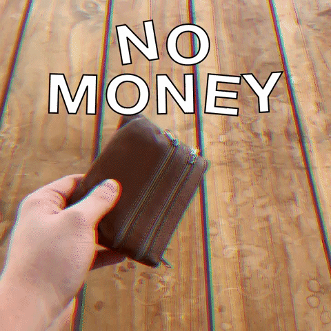 A gif stating: no money