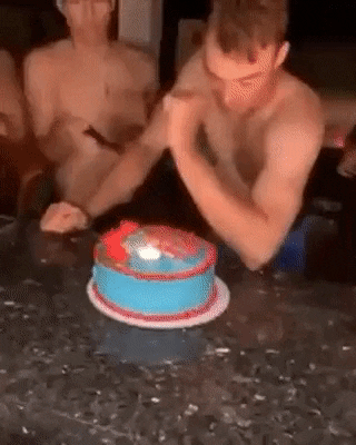 Birthday cake in funny gifs