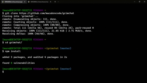 GitHub - macabrecode/grimchat: CLI chat through tcp sockets. With the ...