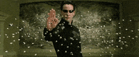 Neo stopping bullets from "The Matrix"