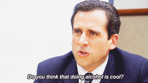 GIF iz The Office: Do you think that doing alcohol is cool? 