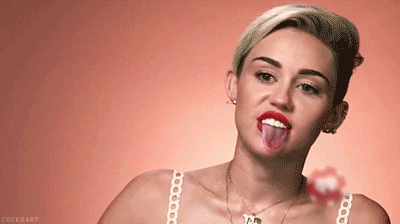 Miley Cyrus waving her tongue in an endless loop