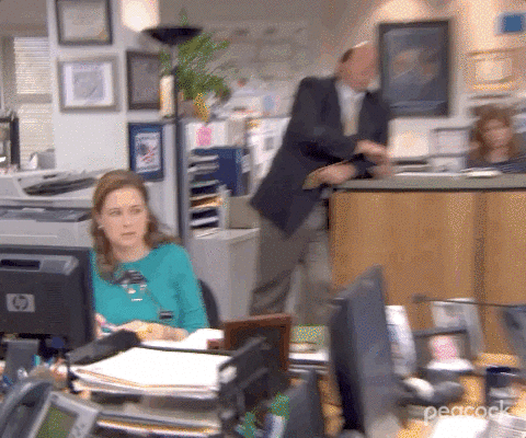 gif with pam from The Office making face about how to win at content marketing