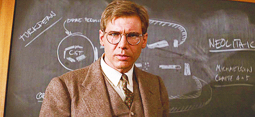 Harrison Ford as Indiana Jones as a teacher