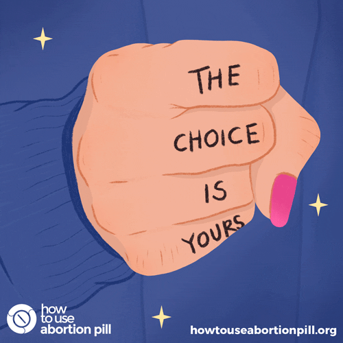 A gif of a fist with text, The choice is yours