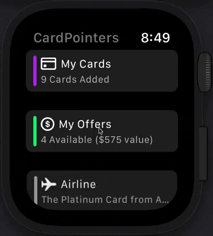 CardPointers Watch App Demo