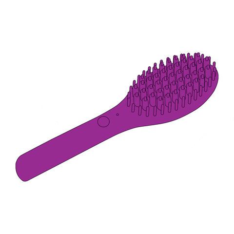 a moving GIF of a detangler brush for natural hair