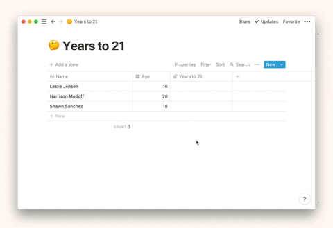 Escribir una fórmula en Notion - Fórmulas Notion