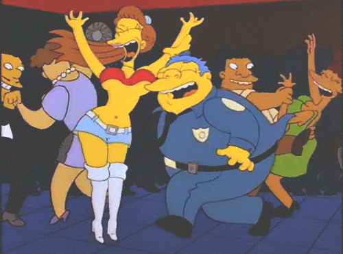 dancing party the simpsons simpsons chief wiggum