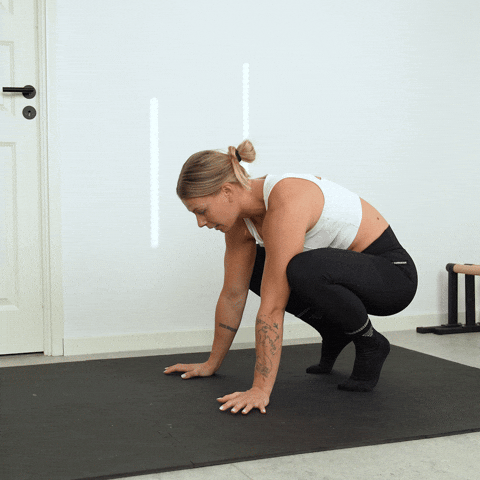 Framåtlutning till frog stand demonstration