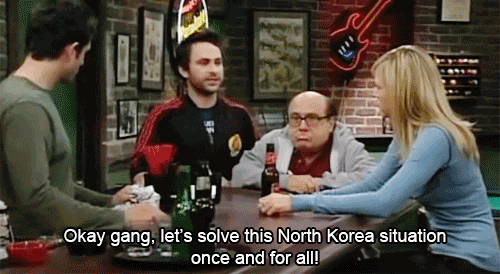 Image result for the gang solves the north korean situation gif