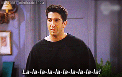 not listening david schwimmer gif - find & share on giphy