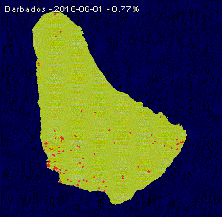 Barbados land use detection timeseries