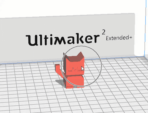 A GIF of a cat 3d model in Cura. White background with red 3d model of a cat. The cursor moves and right-clicks the model and selects the option "Multiply Selected Model". A text box appears that allows the cursor to select the number of duplicate models to create. The cursor enters the number "3" and three additional identical models appear next to the model. the theInstantly, a second identical model appears. The cursor right-clicks on one of the new models and selects "Delete Selected model". The model instantly disappears. The cursor repeats these steps for all models except the original model.