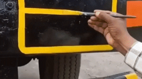 Painting number plate gif