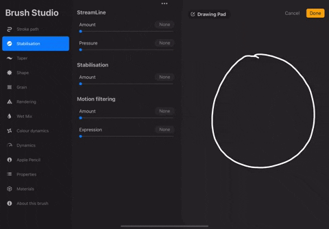 Motion Filtering in Procreate