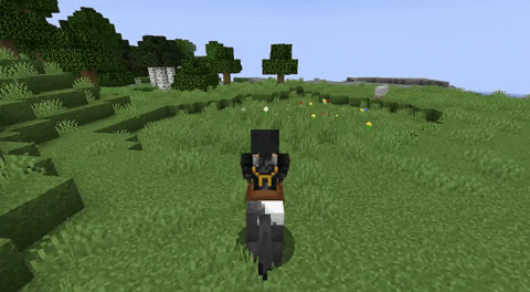 Riding a horse in Minecraft