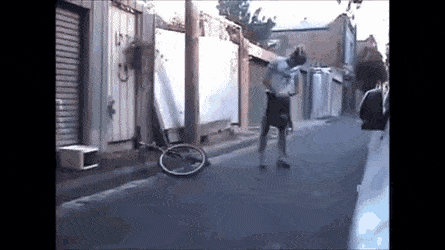 Riding smol bicycle in wow gifs