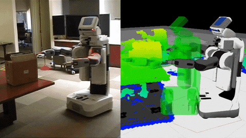 PR2 navigating with 3d obstacle