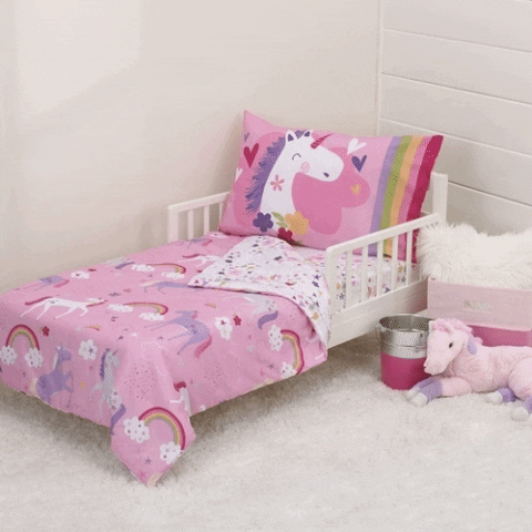 Pa S Choice 4 Piece Toddler Bedding, Pink And Purple Toddler Bedding Sets
