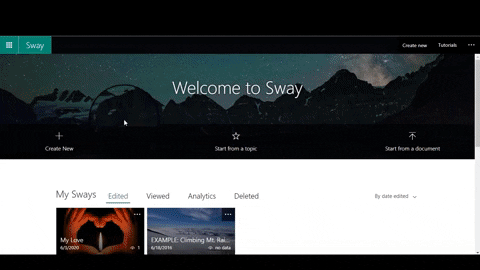 Sway Vacation Template