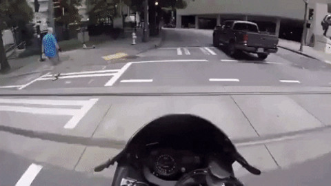 Angry motorcyclist