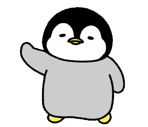 Penguin waving illustration