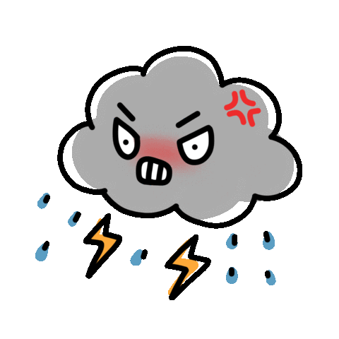 Angry Rain Sticker by HAPPI HAPPU for iOS & Android | GIPHY