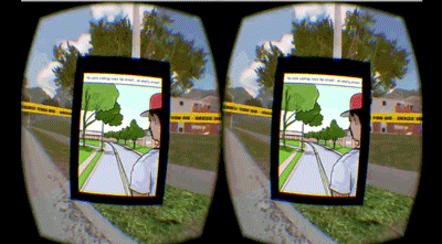 vr animation storyboard with two lenses