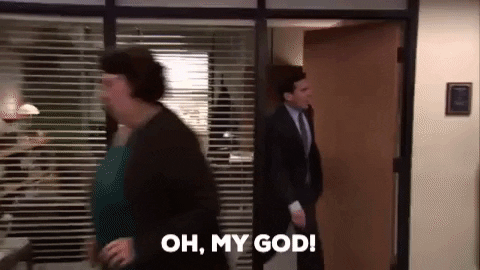 GIF the "it's happening scene" from The Office