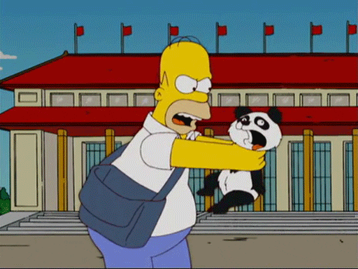 Image result for homer strangling panda