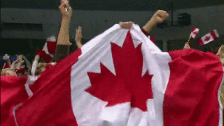 Canadian flag being waved