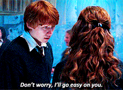 Gif of Ron and Hermione from the Harry Potter movie series. 