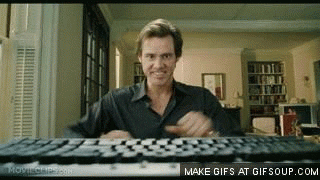 Image result for bruce almighty typing gif