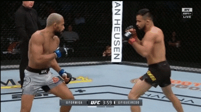 Jussier Formiga uses the forearm guard against Deiveson Figueiredo