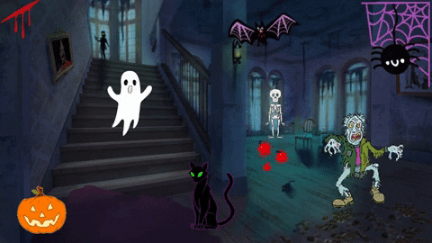 Haunted House Halloween GIF by chuber channel - Find & Share on GIPHY