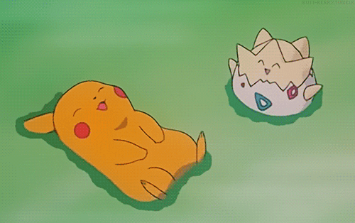 Pokemon pikachu togepi relaxing floating