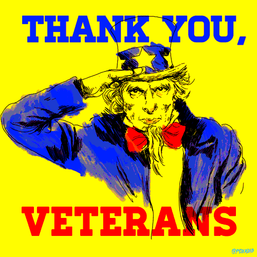 Gif of uncle same with text Thank You Veterans