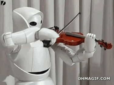 robot violin self pity cartoons & comics