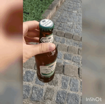 Open bottle with ring in funny gifs