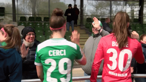High Five Football GIF by SV Werder Bremen