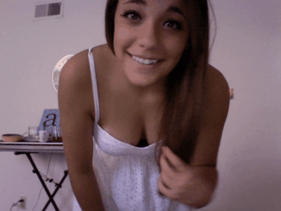Excited chick with big tits stripped in front of the cam