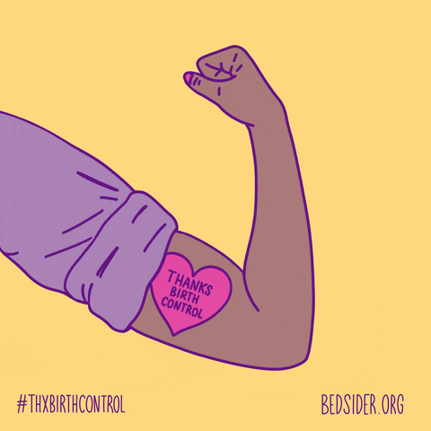  Muscular arm with “Thanks Birth Control” written on it