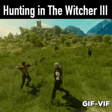 Hunting In Withcer3 in gaming gifs