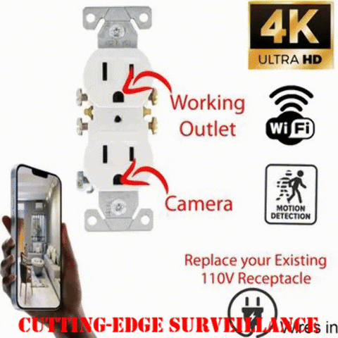 Secureguard 4K Ultra HD Wi-Fi Functional Receptacle Power Outlet Spy Camera/DVR