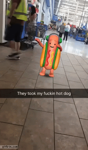 Hotdog is gone in funny gifs